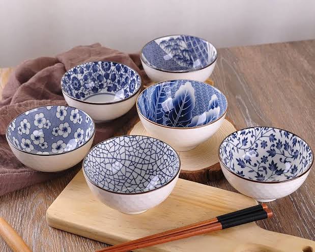 Set of 6 Ceramic Serving Bowls, Japanese Ceramic Rice Bowl, Dinnerware Bowls Gift Set, Floral Ceramic Bowl Set Set of 6 Ceramic Serving Bowls, Japanese Ceramic Rice Bowl, Dinnerware Bowls Gift Set, Floral Ceramic Bowl Set